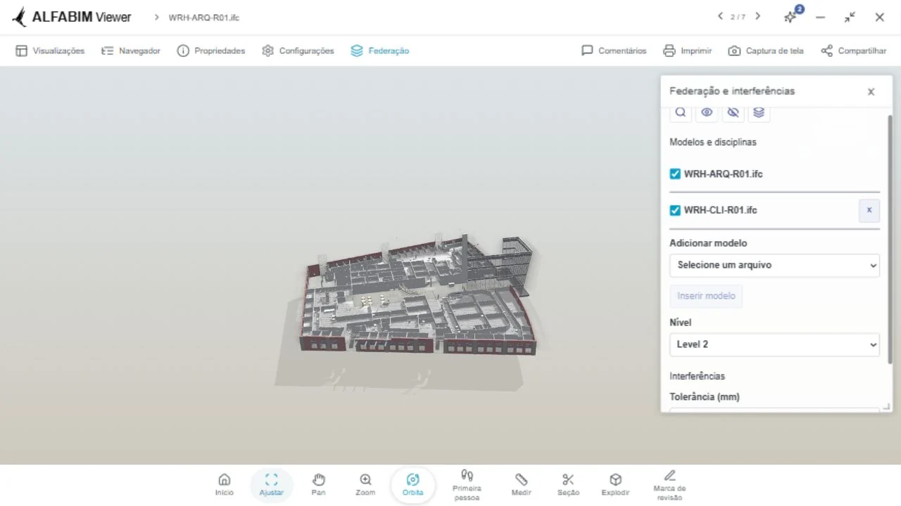 Federação de modelos IFC no visualizador AlfaBIM